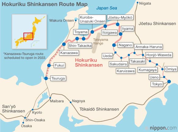 Hokuriku-Shinkansen-Tokyo-Kanazawa-bullet-train-map