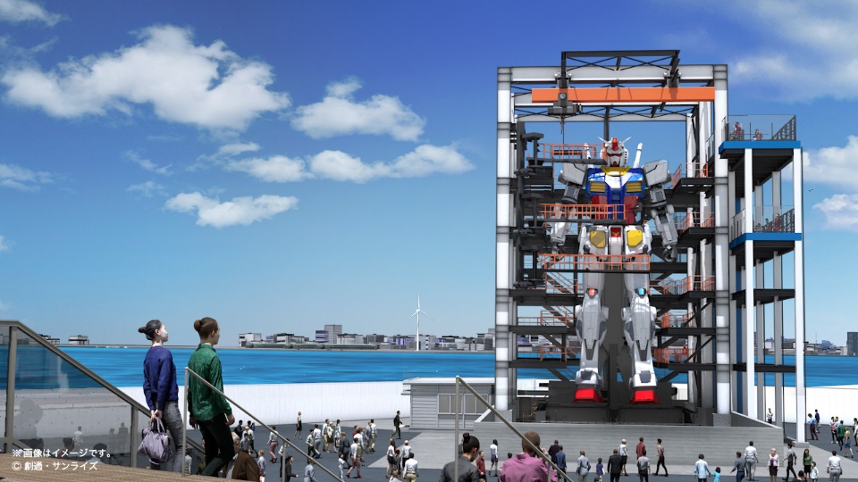 Life-sized and movable RX-78 Gundam Yokohama